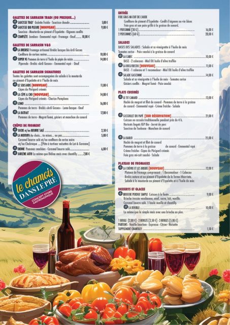 Hey l'épicurien(e)
Cela fait un moment que tu le demandes... voilà le menu pour les deux semaines à venir.
Tenté ?? Tu connais la formule... tu téléphones, tu sms ou tu whatsapp ...
A très vite, je sens déjà les réservations qui se préparent 😍🥳🙏
#gastronomie #cassoulet #lechamoisdanslepre #bièresartisanales #foiegras #laferrieresousjougne #vinaupiment #crêpes #végétarien #galettebretonne #cidre